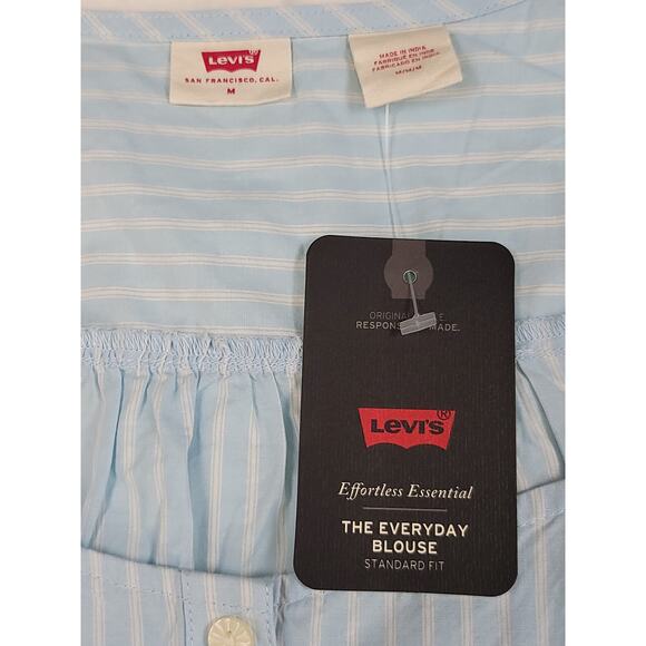 Levi's The Everyday Blouse Standard Fit Stripe Short Sleeve Women's Medium NWT - Picture 5 of 11